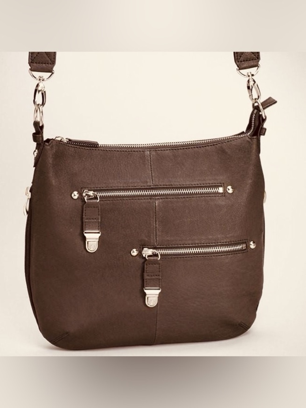 Brown Leather Concealed Carry Crossbody Bag NWOT Gun Tote’n Mamas GTM-23